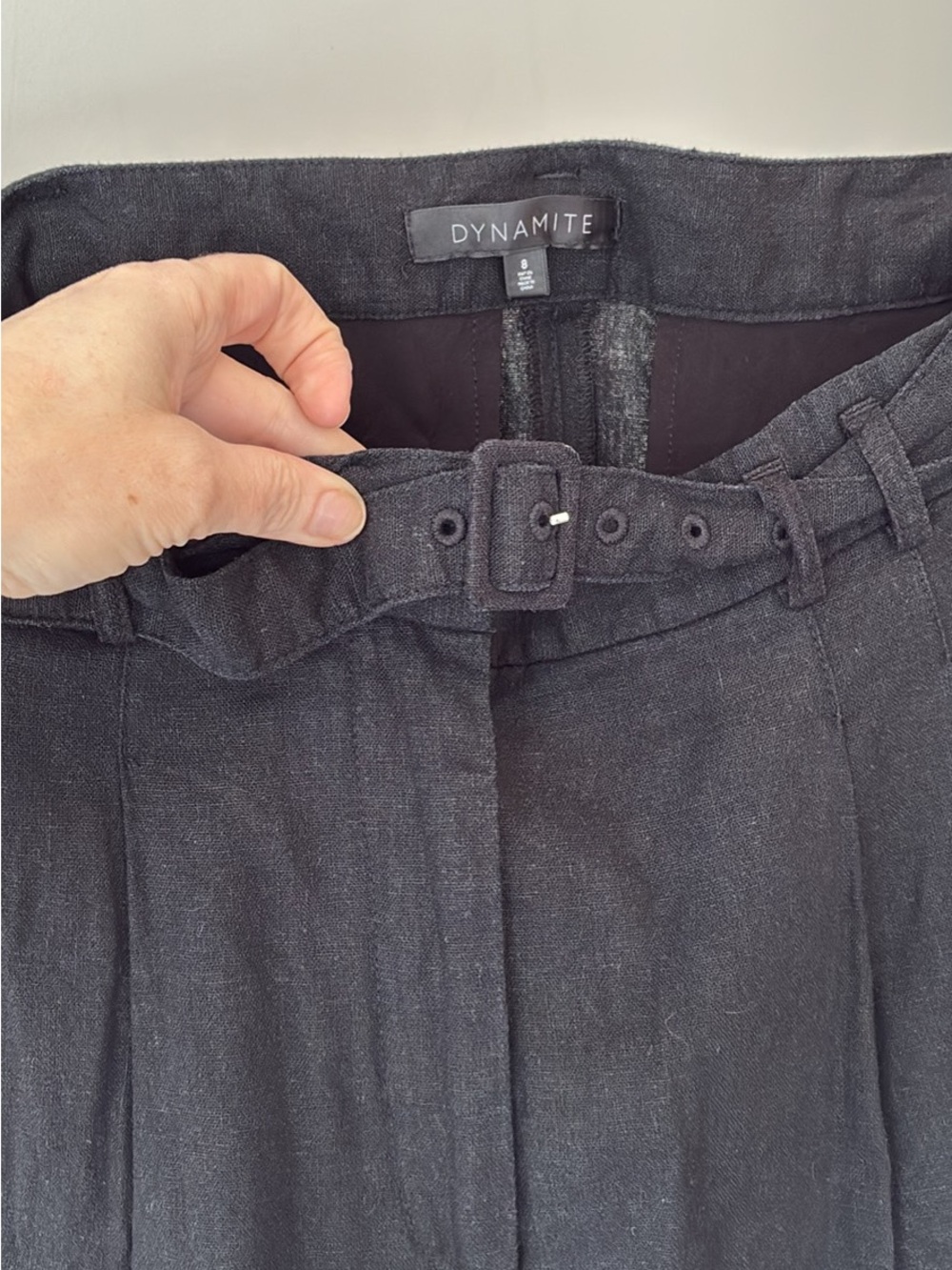 Dynamite Black Wide Leg Pants - Linen blend - Picture 3 of 4